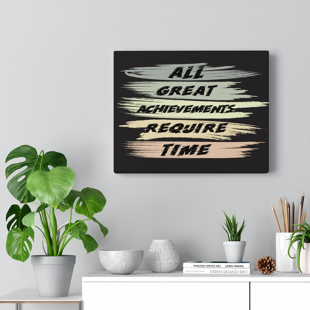 Scripture Walls Inspirational Wall Art Achievements Require Time Wall Art Motivation Wall Decor for Home Office Gym Inspiring Success Quote Print Ready to Hang Unframed-Express Your Love Gifts