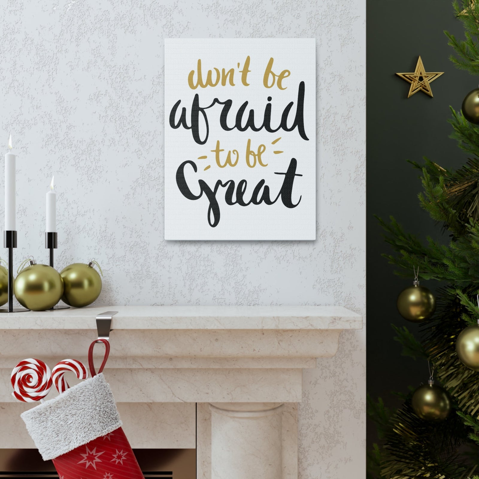Scripture Walls Inspirational Wall Art Afraid To Be Great Motivation Wall Decor for Home Office Gym Inspiring Success Quote Print Ready to Hang Unframed-Express Your Love Gifts
