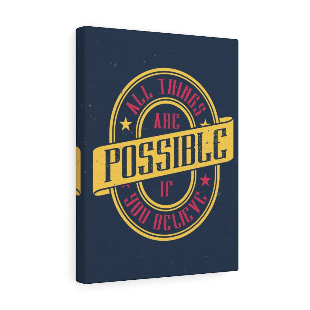 Scripture Walls Inspirational Wall Art All Things Are Possible Yellow Wall Art Motivational Motto Inspiring Prints Artwork Decor Ready to Hang Unframed-Express Your Love Gifts