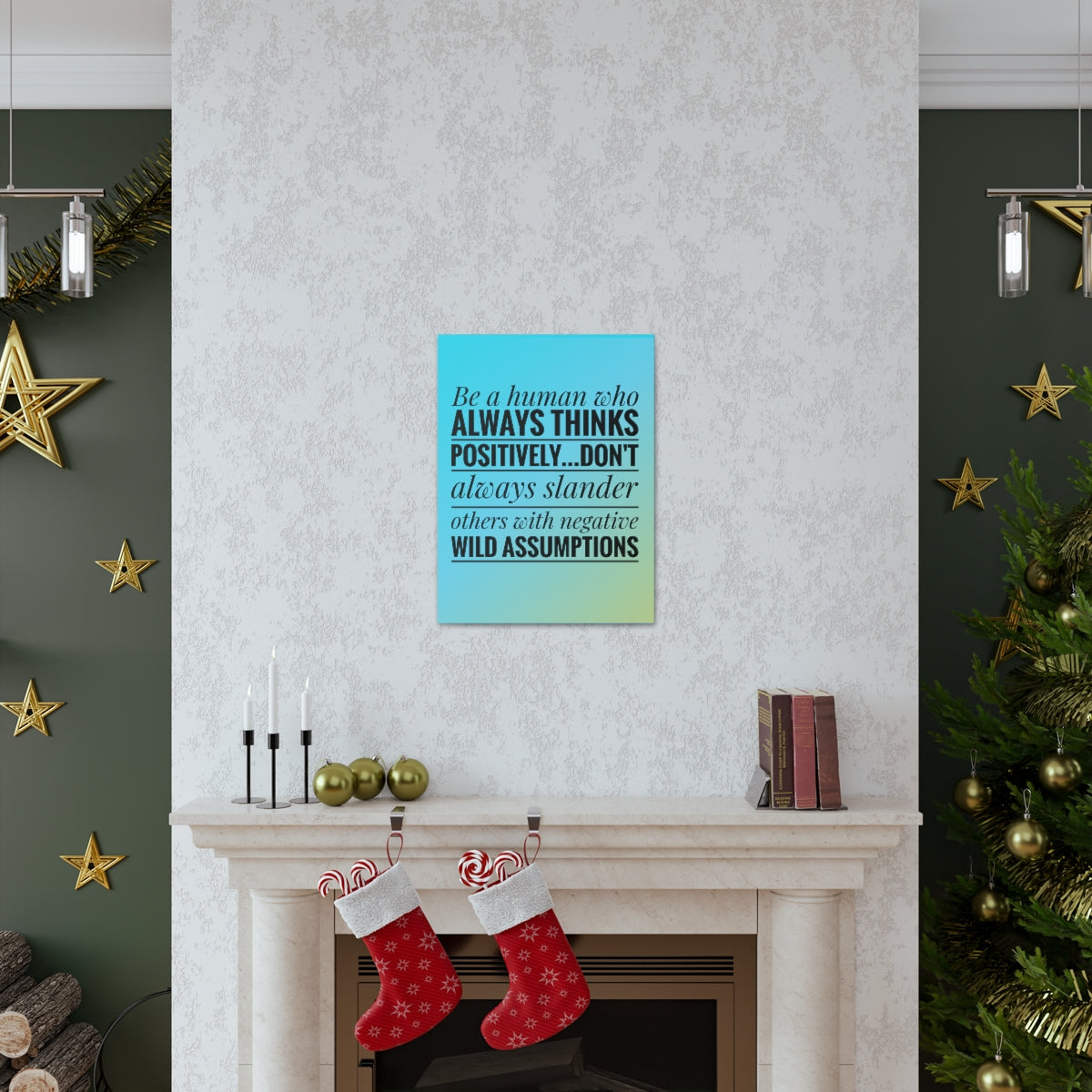 Scripture Walls Inspirational Wall Art Always Thinks Positively Motivation Wall Decor for Home Office Gym Inspiring Success Quote Print Ready to Hang Unframed-Express Your Love Gifts