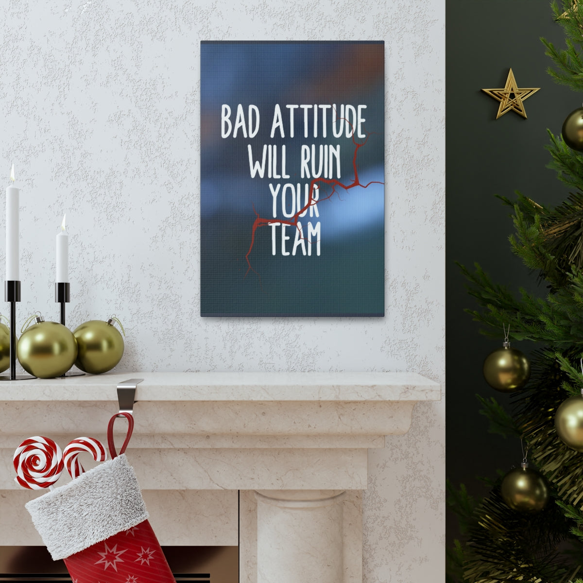 Scripture Walls Inspirational Wall Art Bad Attitude Will Ruin Motivation Wall Decor for Home Office Gym Inspiring Success Quote Print Ready to Hang Unframed-Express Your Love Gifts