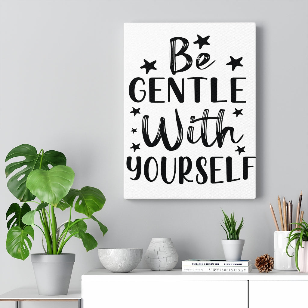 Scripture Walls Inspirational Wall Art Be Gentle With Yourself Wall Art Motivation Wall Decor for Home Office Gym Inspiring Success Quote Print Ready to Hang Unframed-Express Your Love Gifts