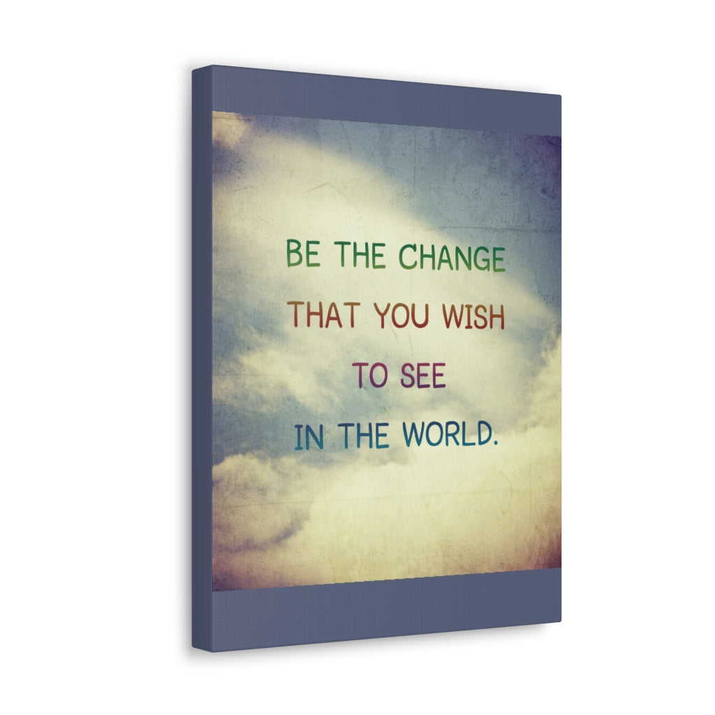 Scripture Walls Inspirational Wall Art Be The Change Motivation Wall Decor for Home Office Gym Inspiring Success Quote Print Ready to Hang Unframed-Express Your Love Gifts