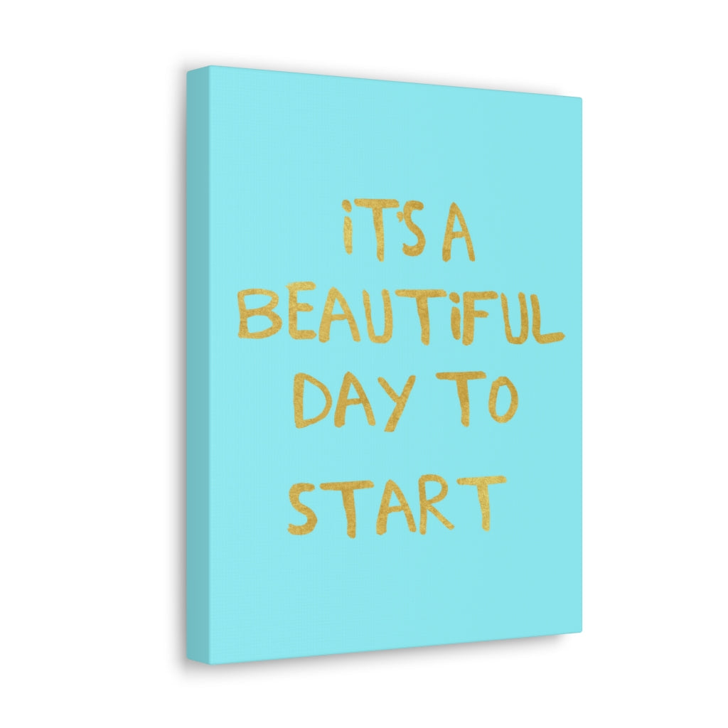 Scripture Walls Inspirational Wall Art Beautiful Day To Start Motivation Wall Decor for Home Office Gym Inspiring Success Quote Print Ready to Hang Unframed-Express Your Love Gifts