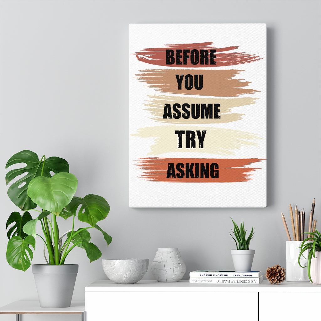 Scripture Walls Inspirational Wall Art Before You Assume Wall Art Motivation Wall Decor for Home Office Gym Inspiring Success Quote Print Ready to Hang Unframed-Express Your Love Gifts