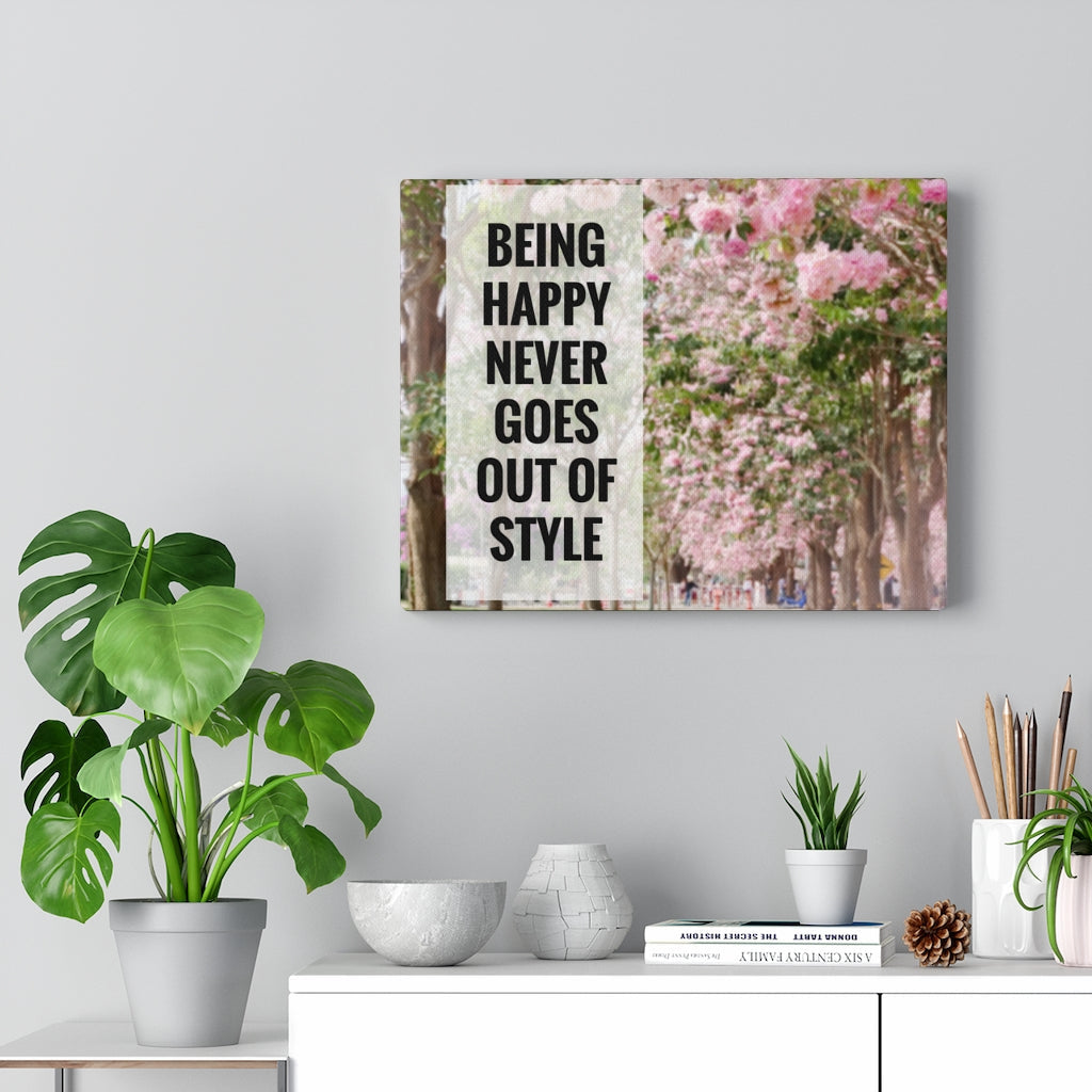 Scripture Walls Inspirational Wall Art Being Happy Never Goes Motivational Print Ready to Hang Artwork Unframed-Express Your Love Gifts