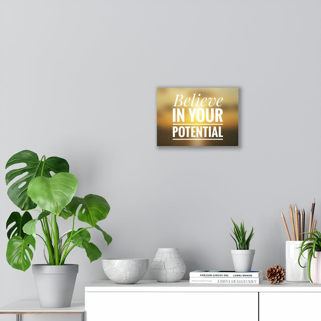 Scripture Walls Inspirational Wall Art Believe In Your Potential Brown Motivational Print Ready to Hang Artwork Unframed-Express Your Love Gifts