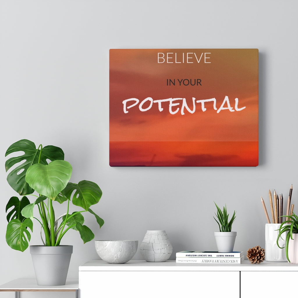Scripture Walls Inspirational Wall Art Believe In Your Potential Motivational Print Ready to Hang Artwork Unframed-Express Your Love Gifts