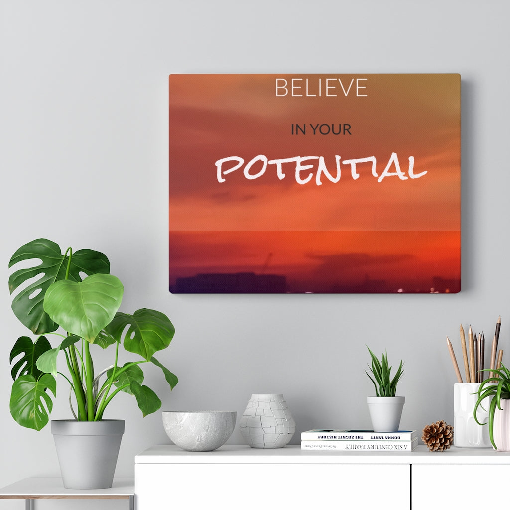 Scripture Walls Inspirational Wall Art Believe In Your Potential Motivational Print Ready to Hang Artwork Unframed-Express Your Love Gifts