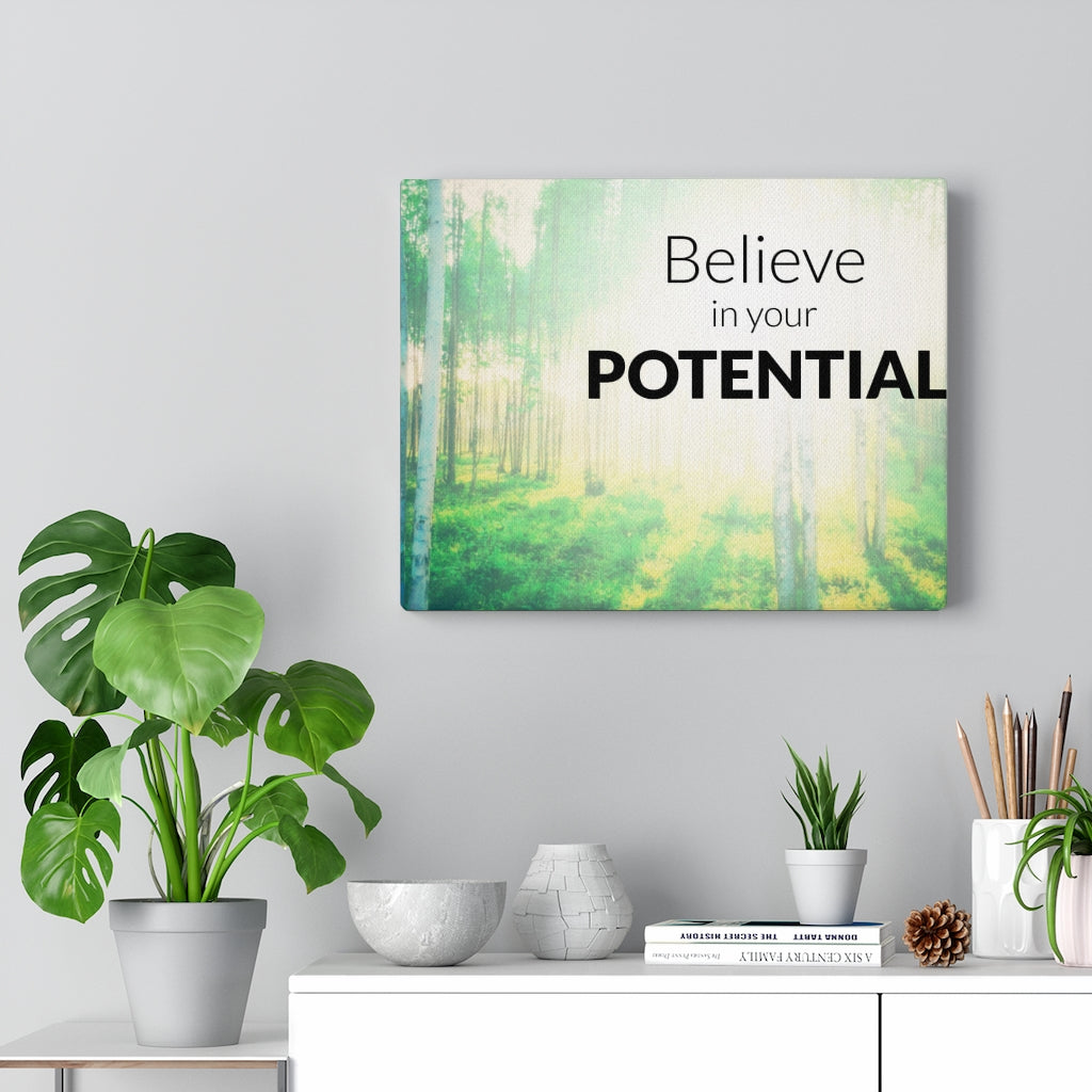 Scripture Walls Inspirational Wall Art Believe In Your Potential Wall Art Motivational Motto Inspiring Prints Artwork Decor Ready to Hang Unframed-Express Your Love Gifts