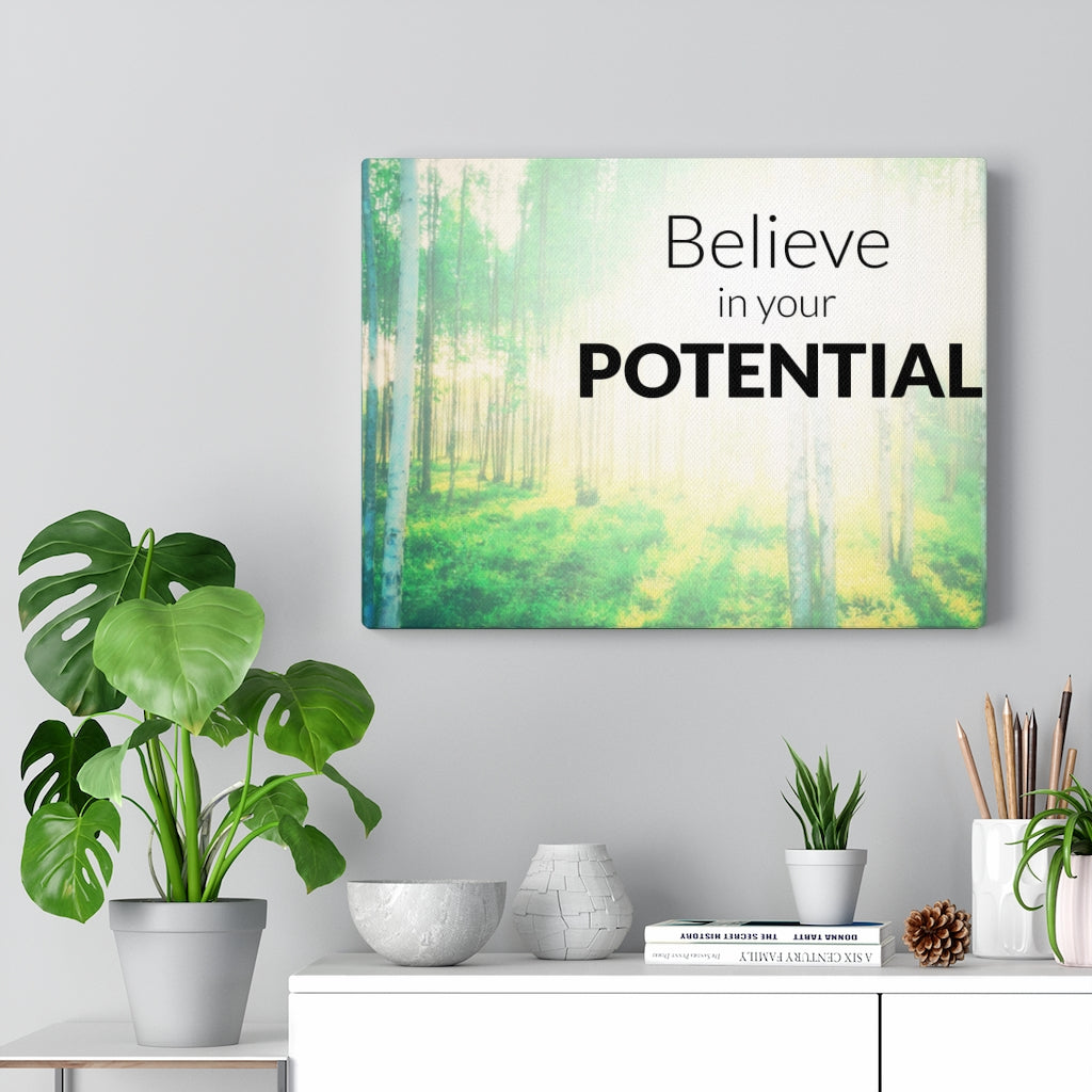 Scripture Walls Inspirational Wall Art Believe In Your Potential Wall Art Motivational Motto Inspiring Prints Artwork Decor Ready to Hang Unframed-Express Your Love Gifts