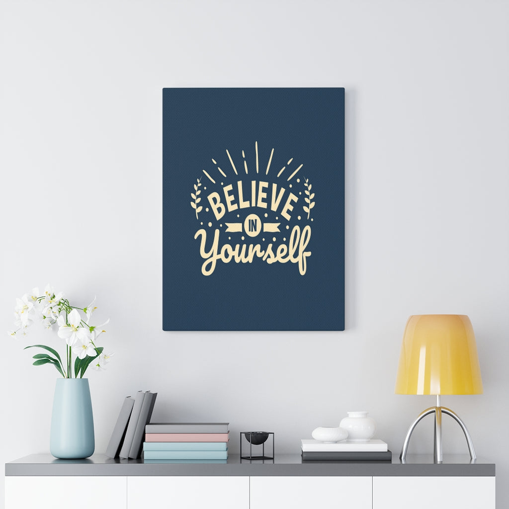 Scripture Walls Inspirational Wall Art Believe In Yourself Blue Wall Art Motivation Wall Decor for Home Office Gym Inspiring Success Quote Print Ready to Hang Unframed-Express Your Love Gifts