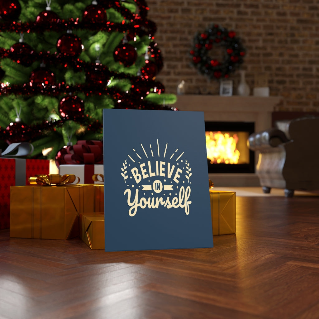 Scripture Walls Inspirational Wall Art Believe In Yourself Blue Wall Art Motivation Wall Decor for Home Office Gym Inspiring Success Quote Print Ready to Hang Unframed-Express Your Love Gifts