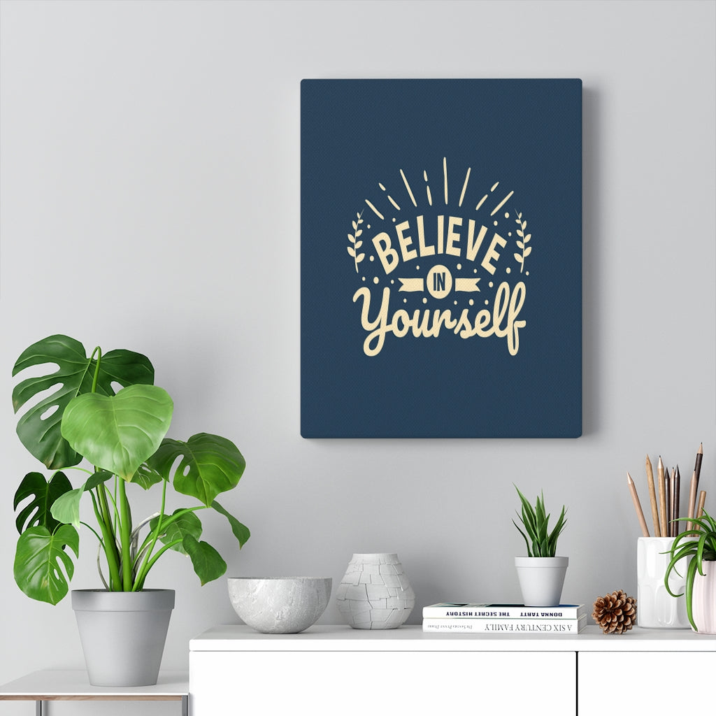 Scripture Walls Inspirational Wall Art Believe In Yourself Blue Wall Art Motivation Wall Decor for Home Office Gym Inspiring Success Quote Print Ready to Hang Unframed-Express Your Love Gifts