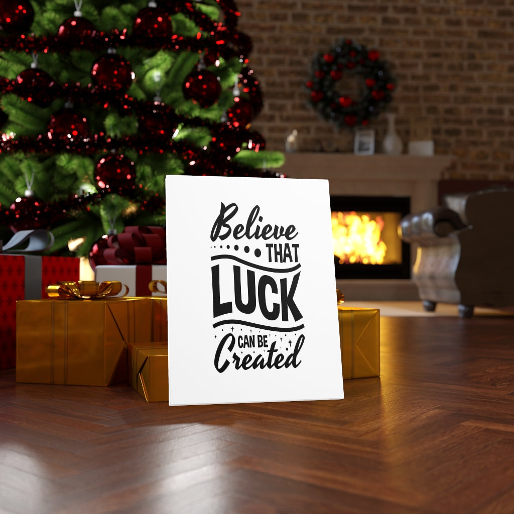 Scripture Walls Inspirational Wall Art Believe That Luck Can Be Created Wall Art Motivation Wall Decor for Home Office Gym Inspiring Success Quote Print Ready to Hang Unframed-Express Your Love Gifts