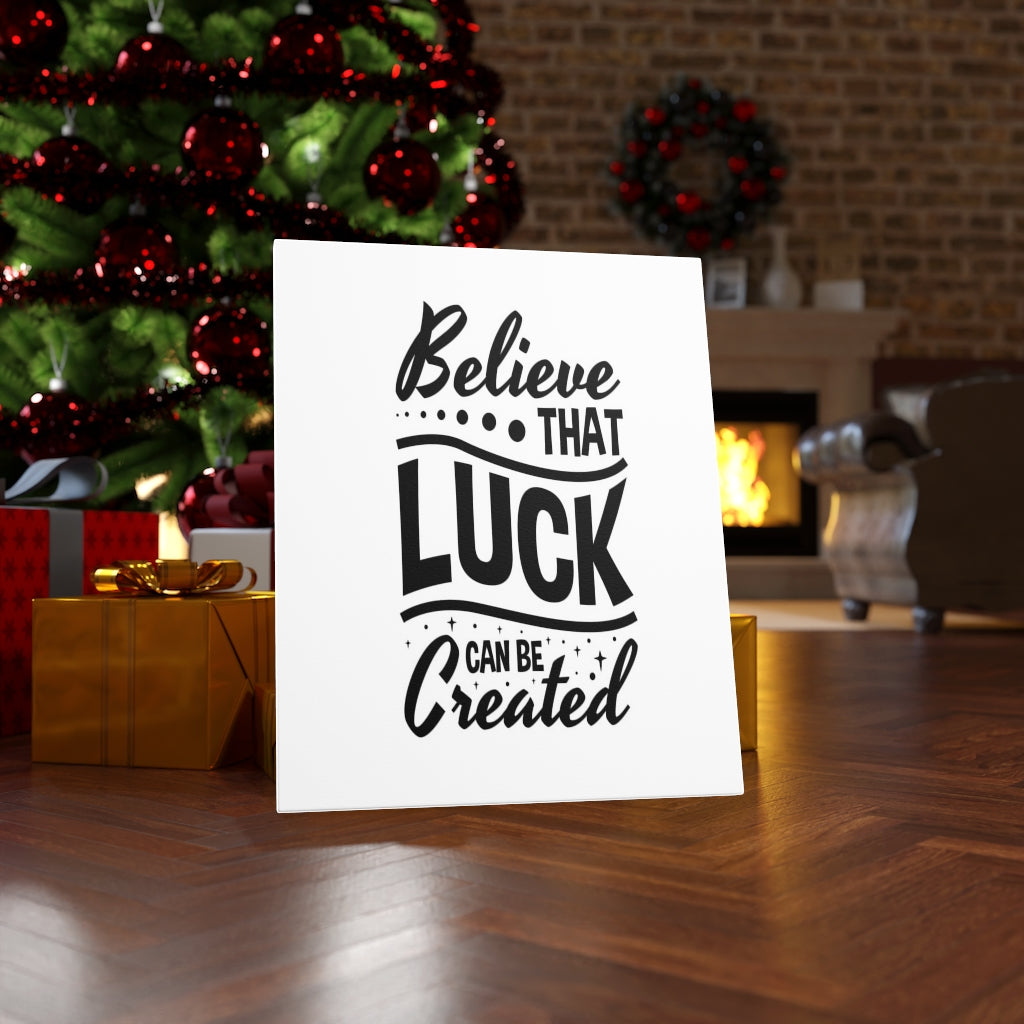 Scripture Walls Inspirational Wall Art Believe That Luck Can Be Created Wall Art Motivation Wall Decor for Home Office Gym Inspiring Success Quote Print Ready to Hang Unframed-Express Your Love Gifts
