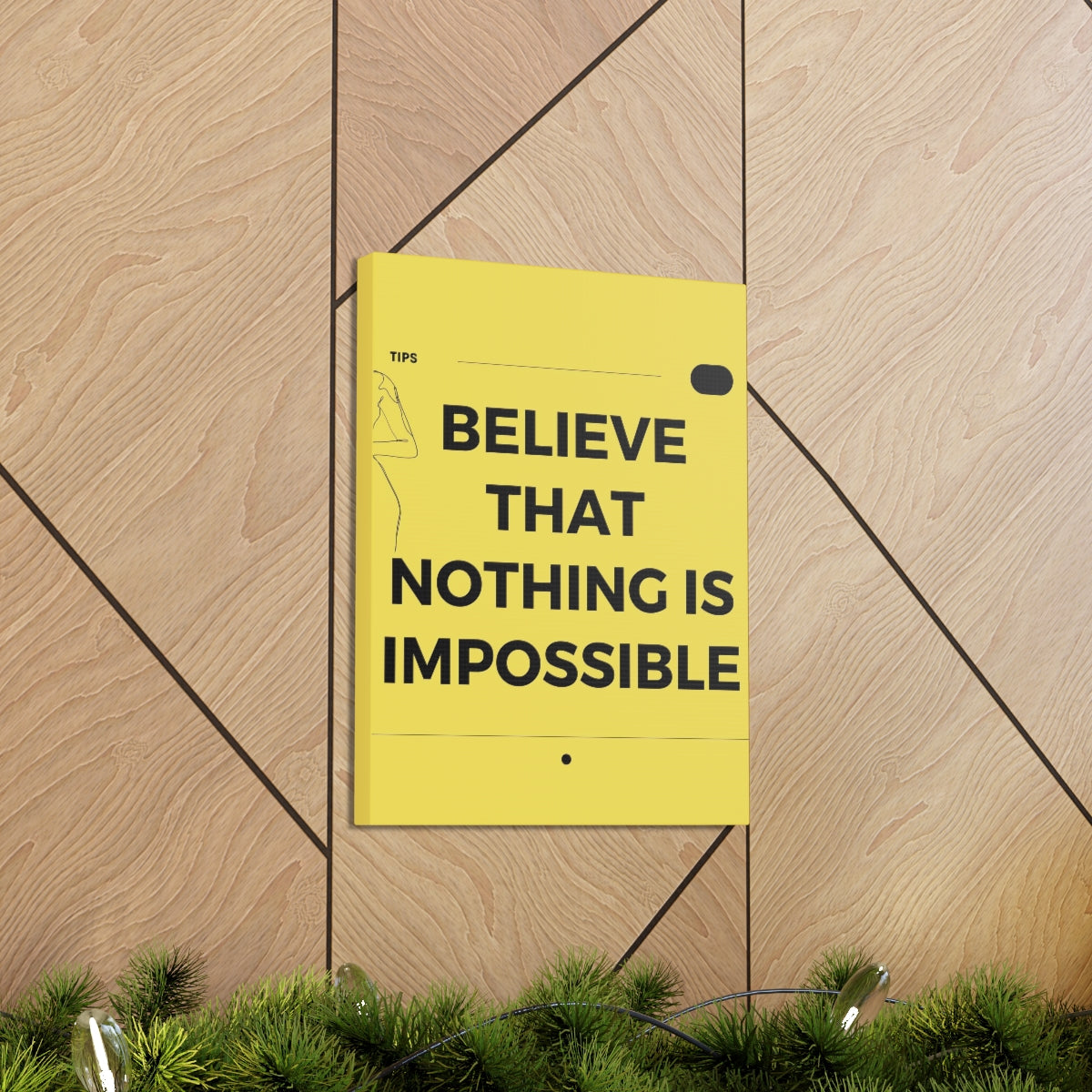 Scripture Walls Inspirational Wall Art Believe That Nothing Is Impossible Matthew 19:26 Motivation Wall Decor for Home Office Gym Inspiring Success Quote Print Ready to Hang Unframed-Express Your Love Gifts
