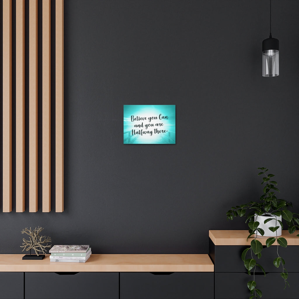 Scripture Walls Inspirational Wall Art Believe You Can Blue Motivation Wall Decor for Home Office Gym Inspiring Success Quote Print Ready to Hang Unframed-Express Your Love Gifts