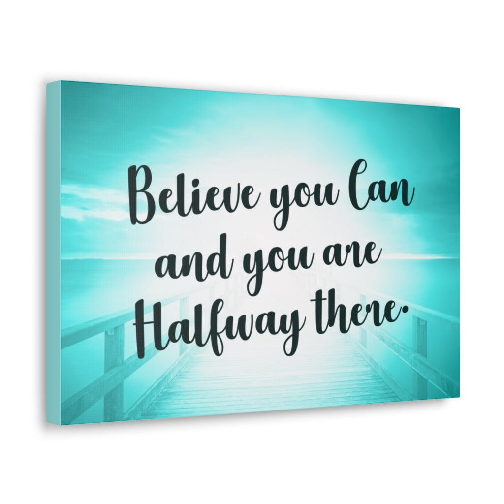 Scripture Walls Inspirational Wall Art Believe You Can Blue Motivation Wall Decor for Home Office Gym Inspiring Success Quote Print Ready to Hang Unframed-Express Your Love Gifts
