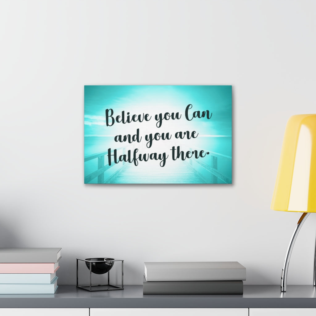 Scripture Walls Inspirational Wall Art Believe You Can Blue Motivation Wall Decor for Home Office Gym Inspiring Success Quote Print Ready to Hang Unframed-Express Your Love Gifts