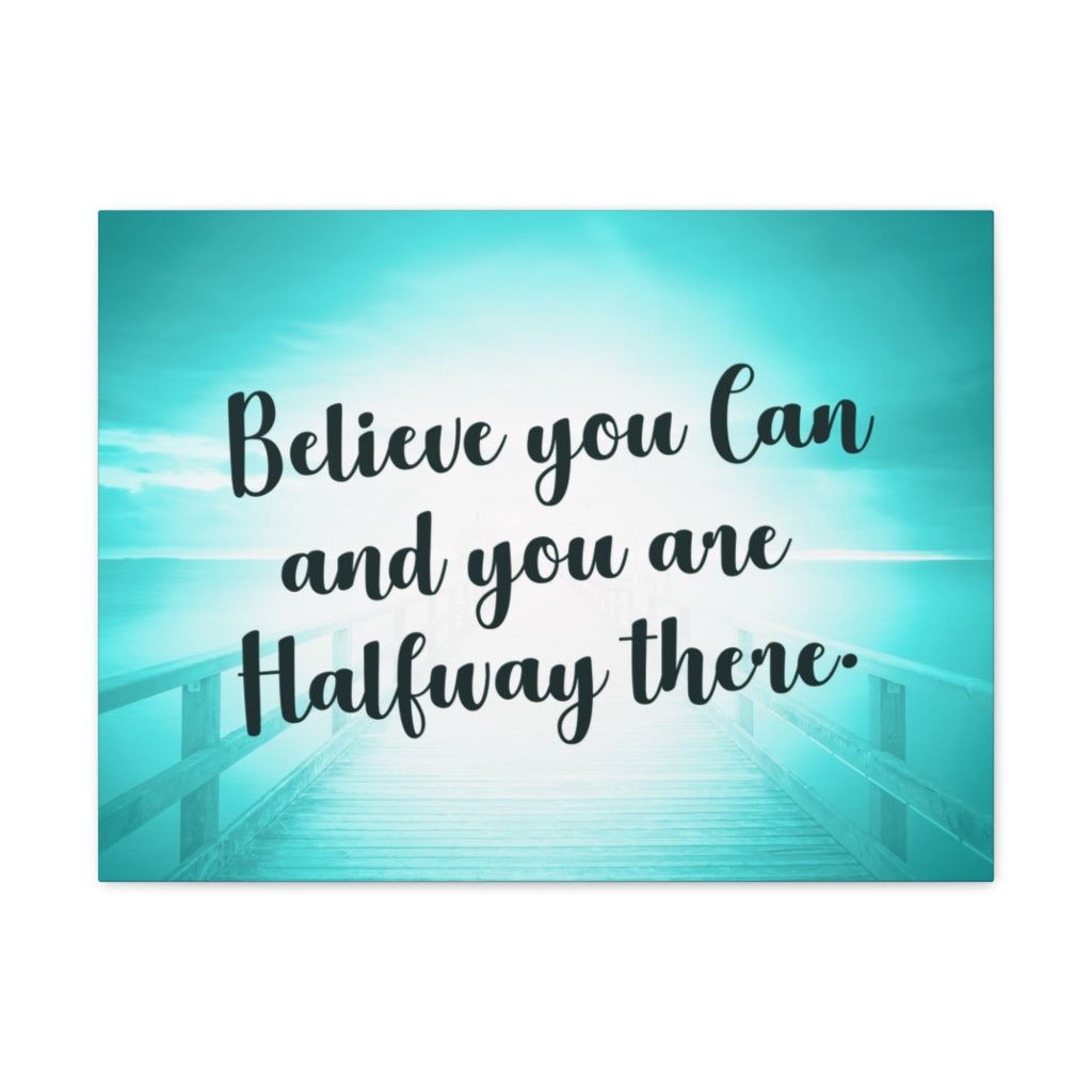 Scripture Walls Inspirational Wall Art Believe You Can Blue Motivation Wall Decor for Home Office Gym Inspiring Success Quote Print Ready to Hang Unframed-Express Your Love Gifts