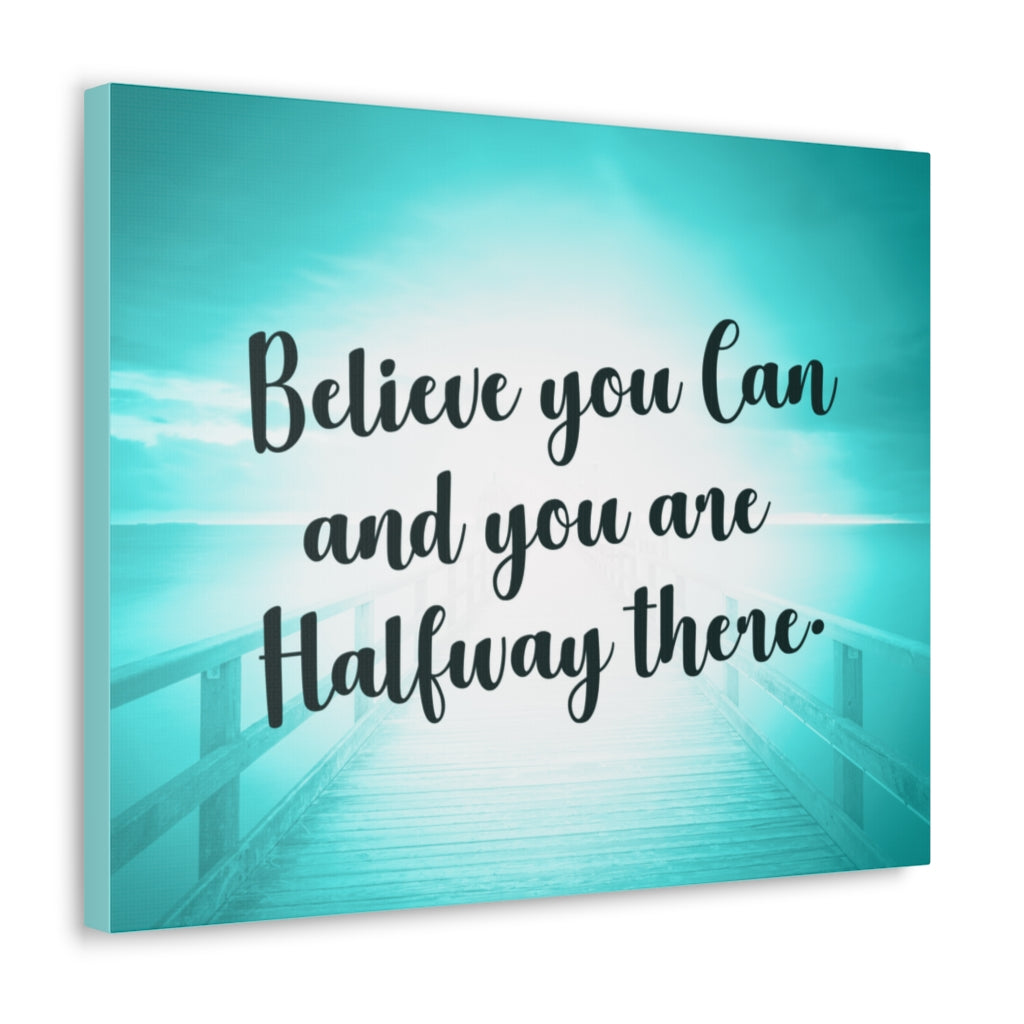Scripture Walls Inspirational Wall Art Believe You Can Blue Motivation Wall Decor for Home Office Gym Inspiring Success Quote Print Ready to Hang Unframed-Express Your Love Gifts