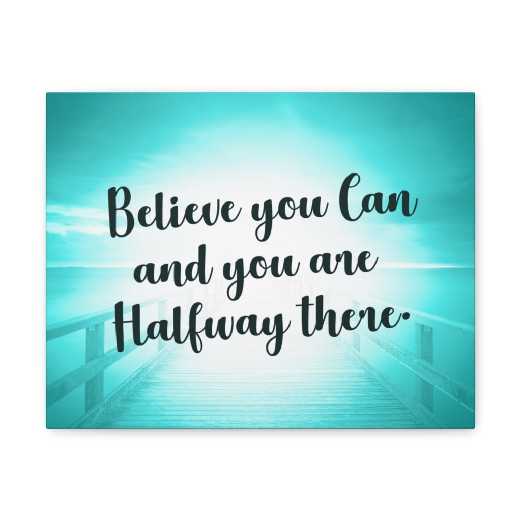 Scripture Walls Inspirational Wall Art Believe You Can Blue Motivation Wall Decor for Home Office Gym Inspiring Success Quote Print Ready to Hang Unframed-Express Your Love Gifts