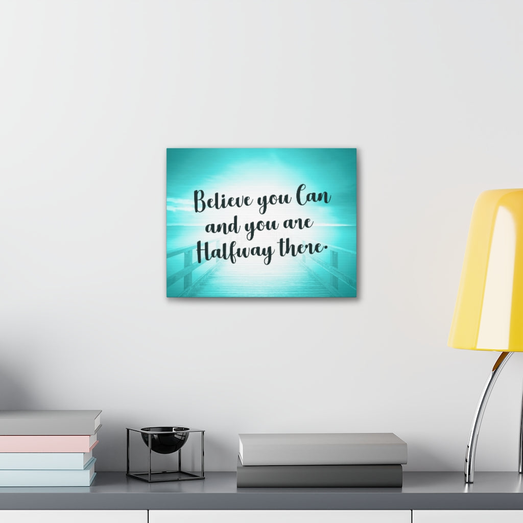 Scripture Walls Inspirational Wall Art Believe You Can Blue Motivation Wall Decor for Home Office Gym Inspiring Success Quote Print Ready to Hang Unframed-Express Your Love Gifts
