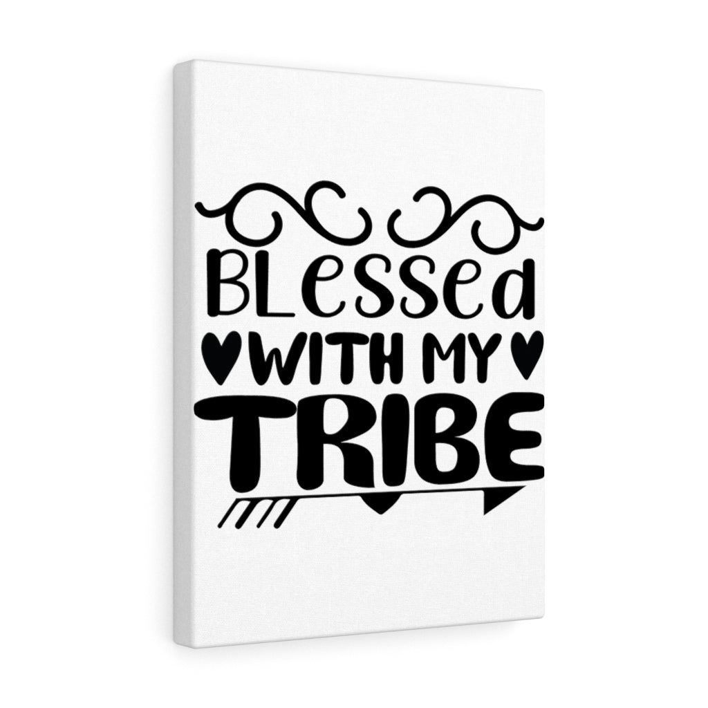 Scripture Walls Inspirational Wall Art Blessed With My Tribe Wall Art Motivation Wall Decor for Home Office Gym Inspiring Success Quote Print Ready to Hang Unframed-Express Your Love Gifts