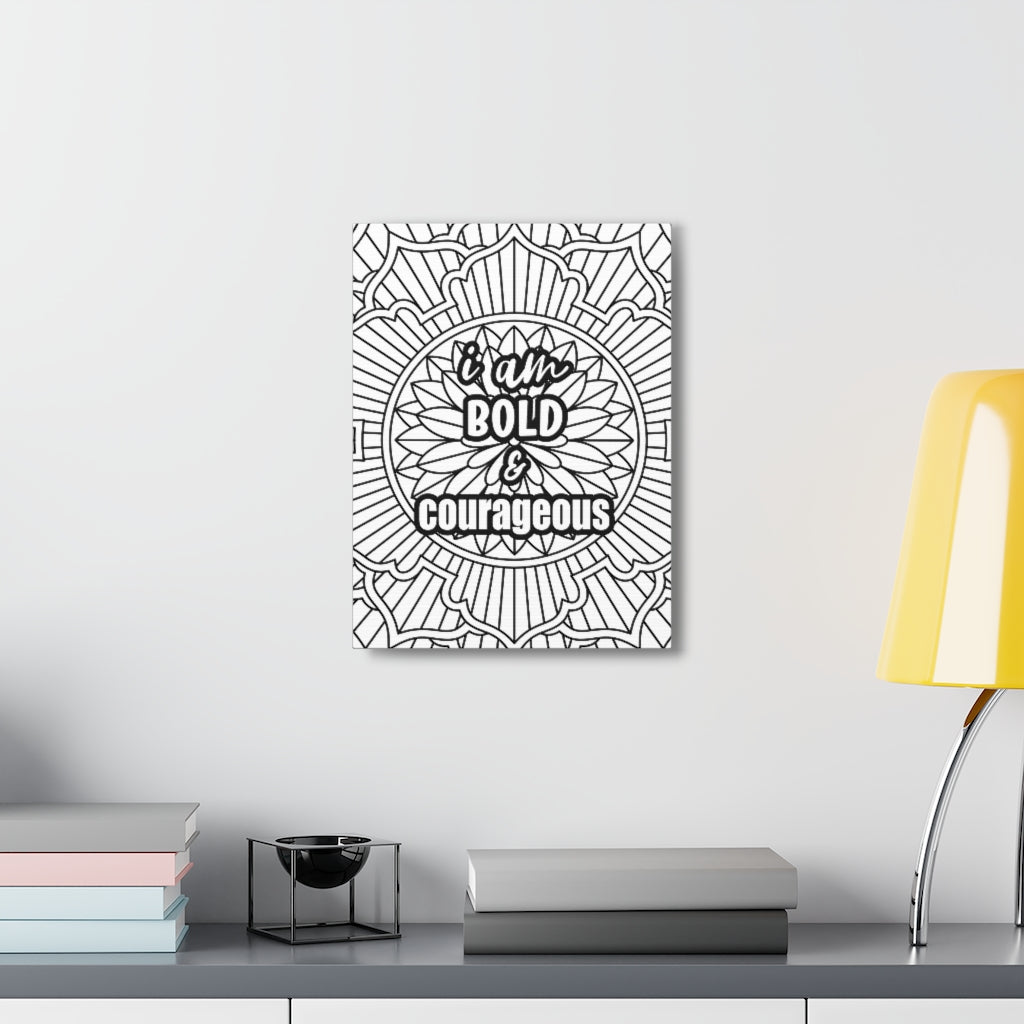 Scripture Walls Inspirational Wall Art Bold And Courageous Motivation Wall Decor for Home Office Gym Inspiring Success Quote Print Ready to Hang Unframed-Express Your Love Gifts