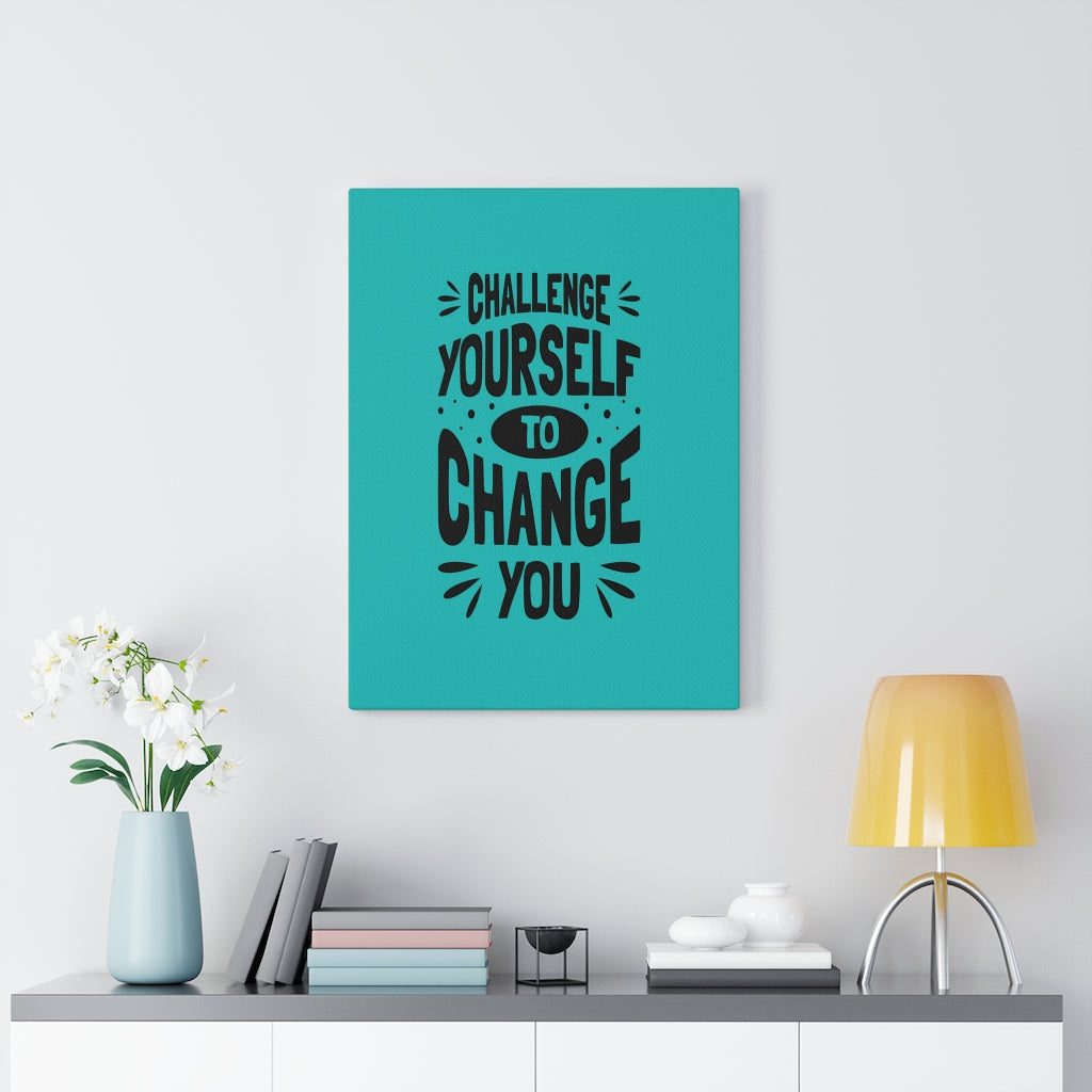 Scripture Walls Inspirational Wall Art Challenge Yourself To Change You Wall Art Motivation Wall Decor for Home Office Gym Inspiring Success Quote Print Ready to Hang Unframed-Express Your Love Gifts
