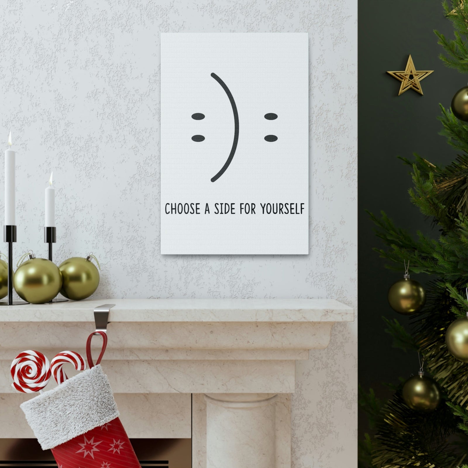 Scripture Walls Inspirational Wall Art Choose A Side For Yourself Motivation Wall Decor for Home Office Gym Inspiring Success Quote Print Ready to Hang Unframed-Express Your Love Gifts