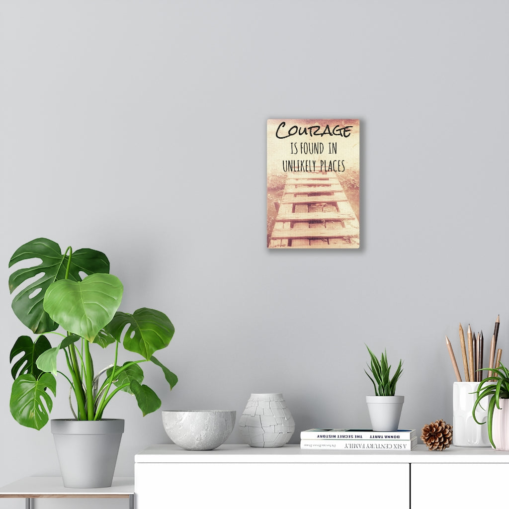 Scripture Walls Inspirational Wall Art Courage is Found in Unlikely Places Motivational Print Ready to Hang Artwork Unframed-Express Your Love Gifts