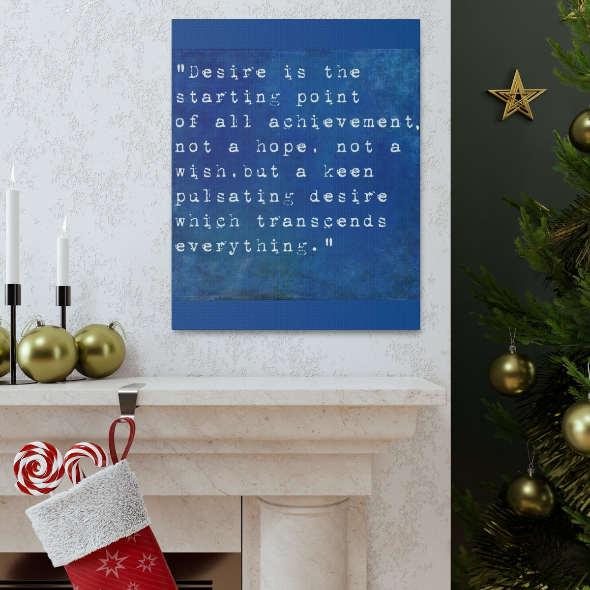 Scripture Walls Inspirational Wall Art Desire Is Starting Point Motivation Wall Decor for Home Office Gym Inspiring Success Quote Print Ready to Hang Unframed-Express Your Love Gifts