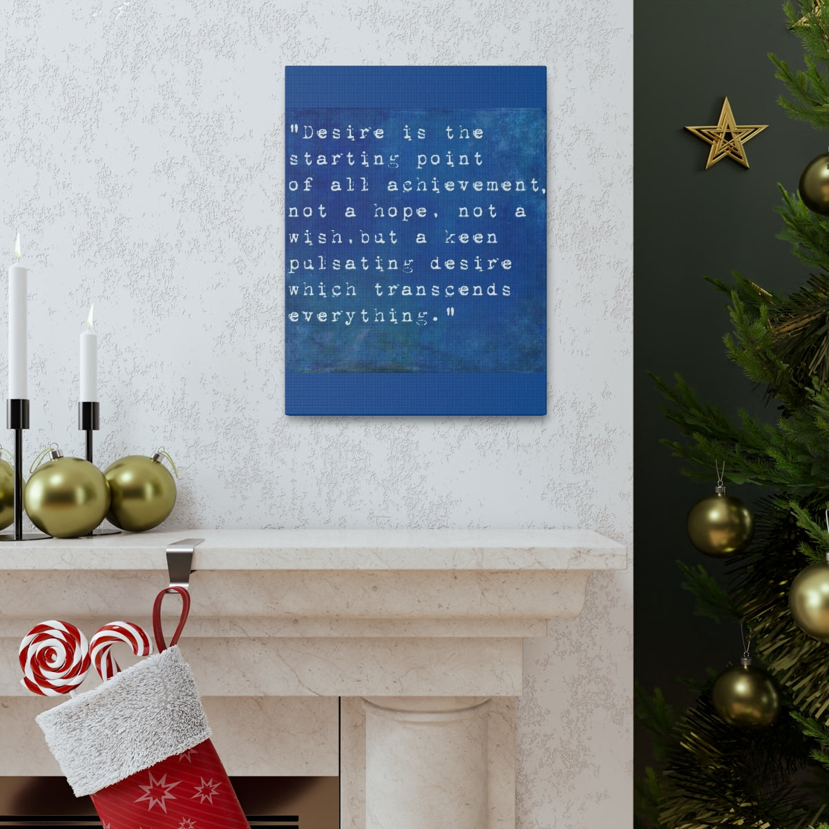Scripture Walls Inspirational Wall Art Desire Is Starting Point Motivation Wall Decor for Home Office Gym Inspiring Success Quote Print Ready to Hang Unframed-Express Your Love Gifts