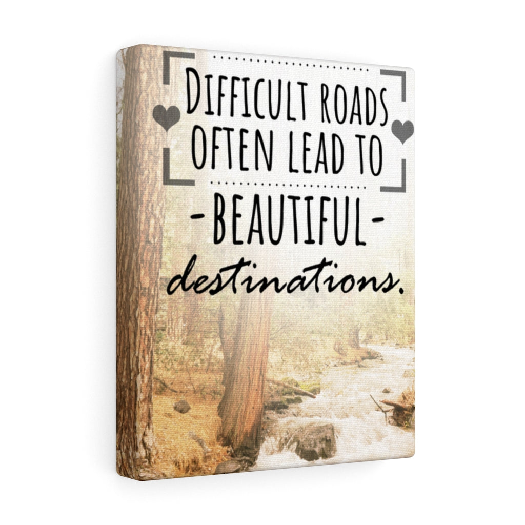 Scripture Walls Inspirational Wall Art Difficult Roads Often Lead Motivational Print Ready to Hang Artwork Unframed-Express Your Love Gifts