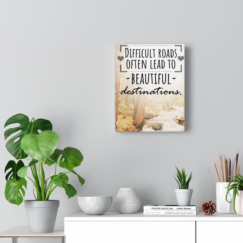 Scripture Walls Inspirational Wall Art Difficult Roads Often Lead Motivational Print Ready to Hang Artwork Unframed-Express Your Love Gifts