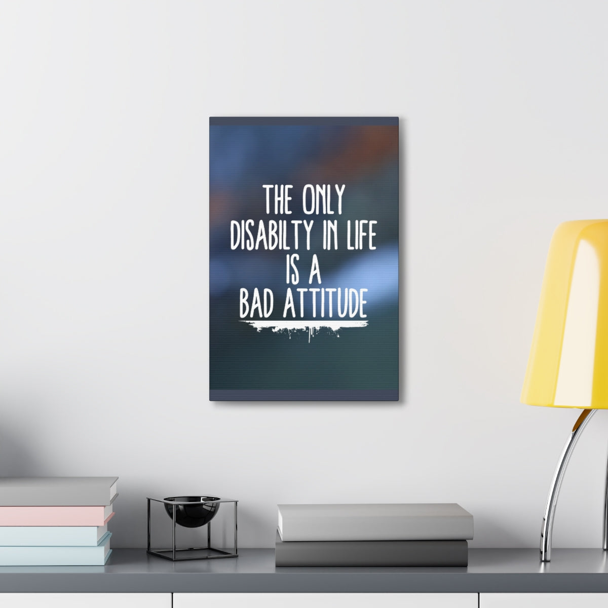 Scripture Walls Inspirational Wall Art Disability Is Bad Attitude Motivation Wall Decor for Home Office Gym Inspiring Success Quote Print Ready to Hang Unframed-Express Your Love Gifts