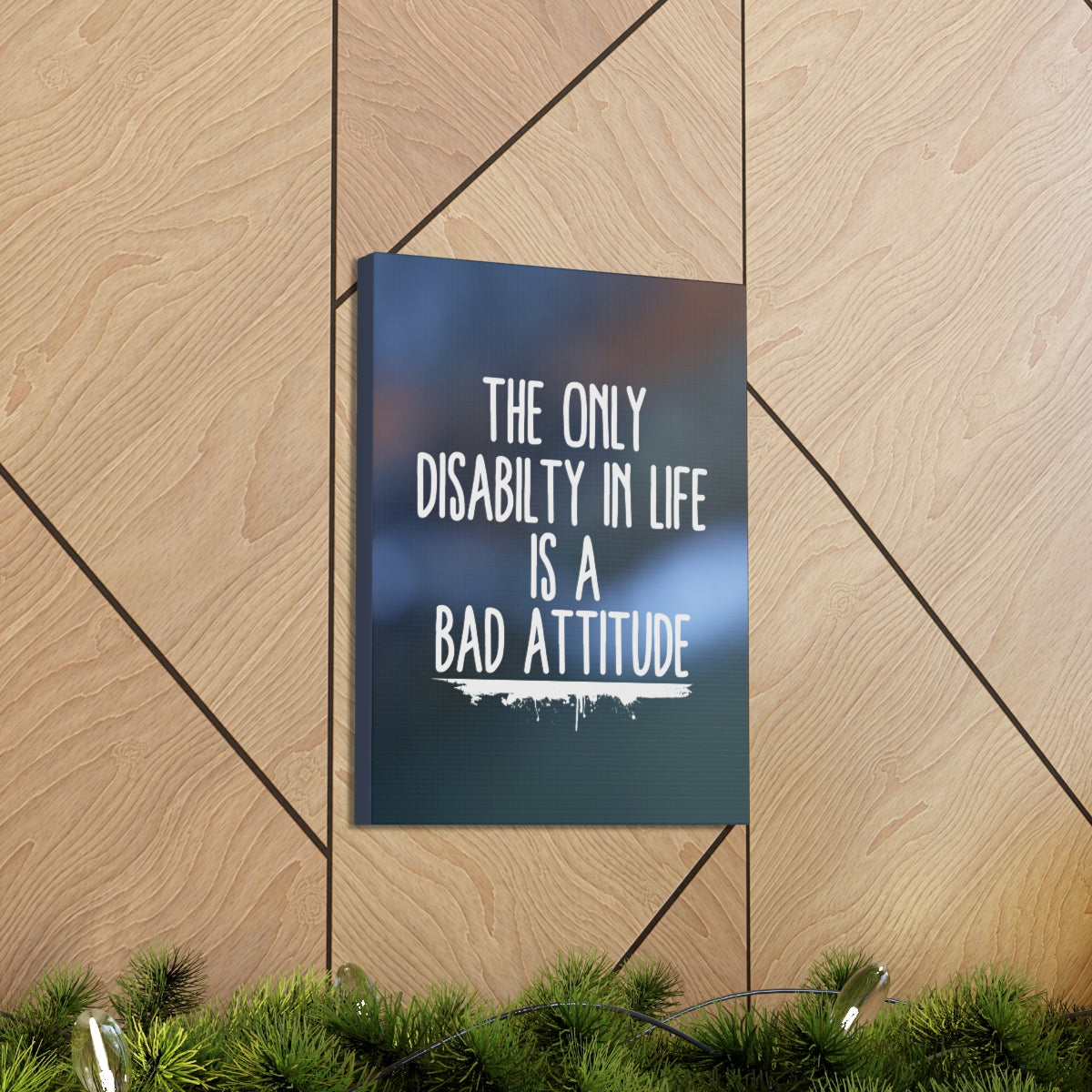 Scripture Walls Inspirational Wall Art Disability Is Bad Attitude Motivation Wall Decor for Home Office Gym Inspiring Success Quote Print Ready to Hang Unframed-Express Your Love Gifts