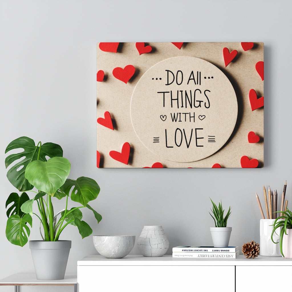 Scripture Walls Inspirational Wall Art Do All Things With Love Motivational Print Ready to Hang Artwork Unframed-Express Your Love Gifts