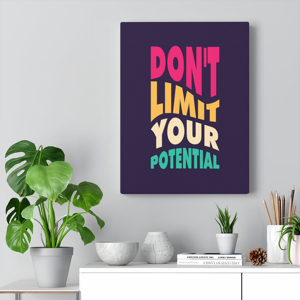 Scripture Walls Inspirational Wall Art Don't Limit Your Potential Wall Art Motivation Wall Decor for Home Office Gym Inspiring Success Quote Print Ready to Hang Unframed-Express Your Love Gifts