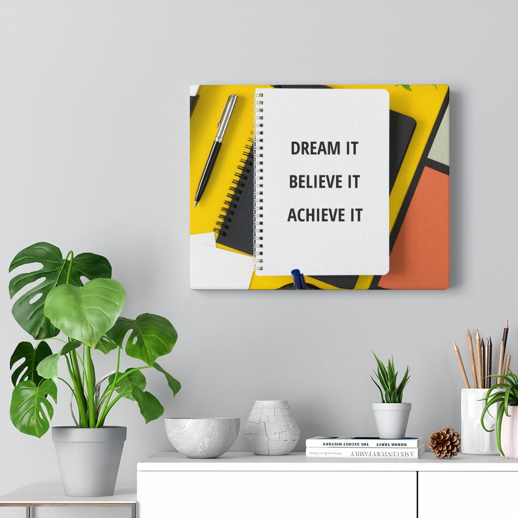 Scripture Walls Inspirational Wall Art Dream It Believe It Achieve It Motivational Print Ready to Hang Artwork Unframed-Express Your Love Gifts