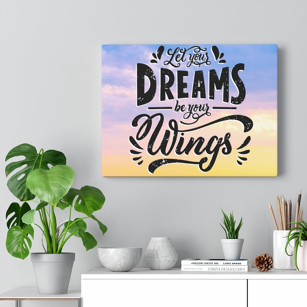 Scripture Walls Inspirational Wall Art Dreams Be Your Wings Wall Art Motivational Motto Inspiring Prints Artwork Decor Ready to Hang Unframed-Express Your Love Gifts