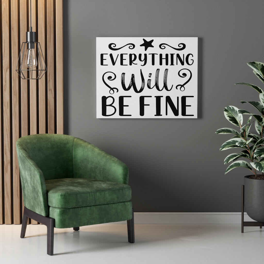 Scripture Walls Inspirational Wall Art Everything Will Be Fine Wall Art Motivation Wall Decor for Home Office Gym Inspiring Success Quote Print Ready to Hang Unframed-Express Your Love Gifts
