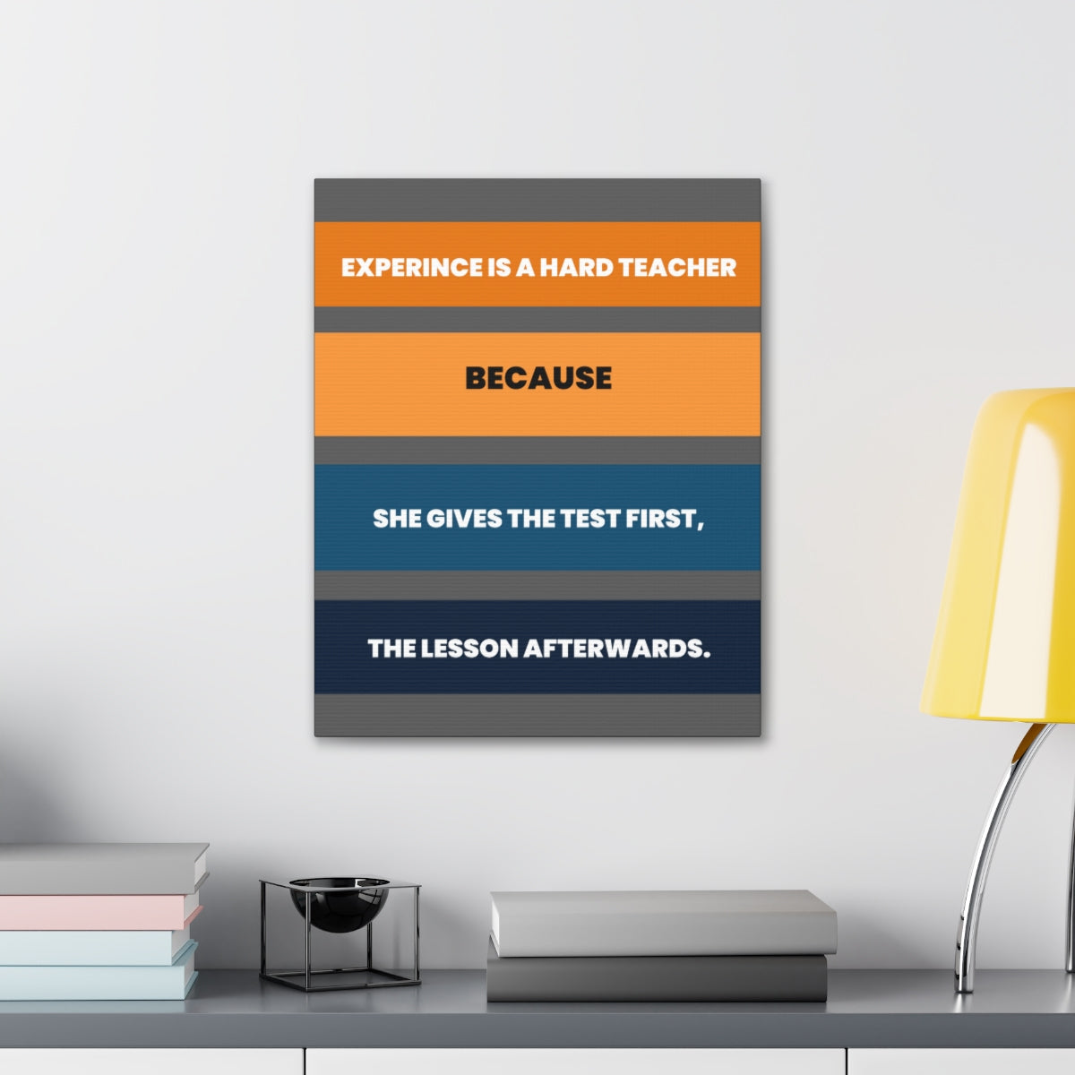 Scripture Walls Inspirational Wall Art Experience Is A Hard Teacher Motivation Wall Decor for Home Office Gym Inspiring Success Quote Print Ready to Hang Unframed-Express Your Love Gifts