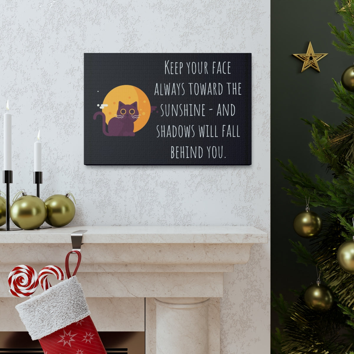 Scripture Walls Inspirational Wall Art Face Toward The Sunshine Motivation Wall Decor for Home Office Gym Inspiring Success Quote Print Ready to Hang Unframed-Express Your Love Gifts