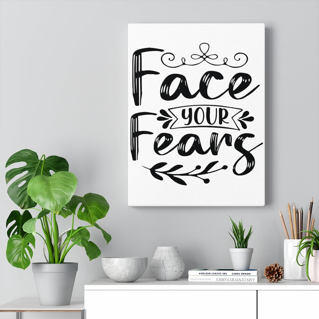 Scripture Walls Inspirational Wall Art Face Your Fears Cursive Wall Art Motivation Wall Decor for Home Office Gym Inspiring Success Quote Print Ready to Hang Unframed-Express Your Love Gifts