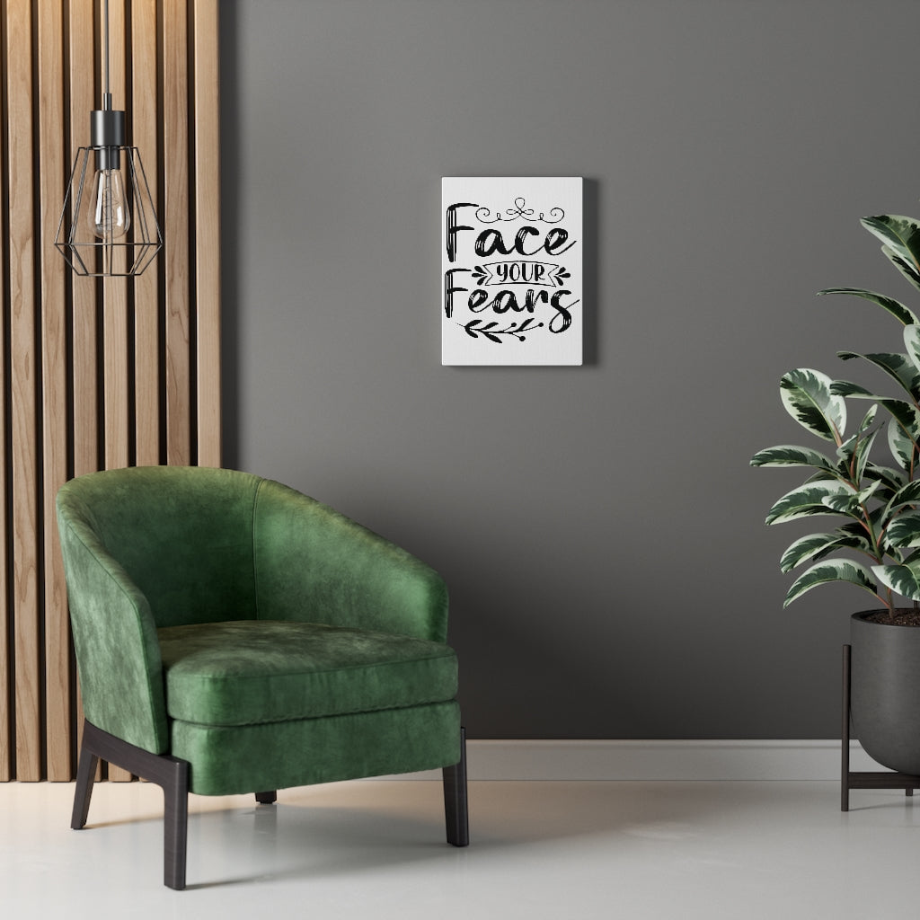 Scripture Walls Inspirational Wall Art Face Your Fears Cursive Wall Art Motivation Wall Decor for Home Office Gym Inspiring Success Quote Print Ready to Hang Unframed-Express Your Love Gifts