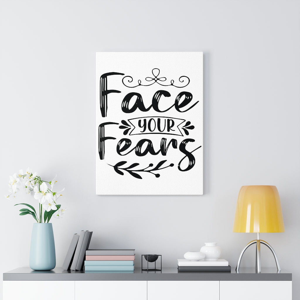Scripture Walls Inspirational Wall Art Face Your Fears Cursive Wall Art Motivation Wall Decor for Home Office Gym Inspiring Success Quote Print Ready to Hang Unframed-Express Your Love Gifts