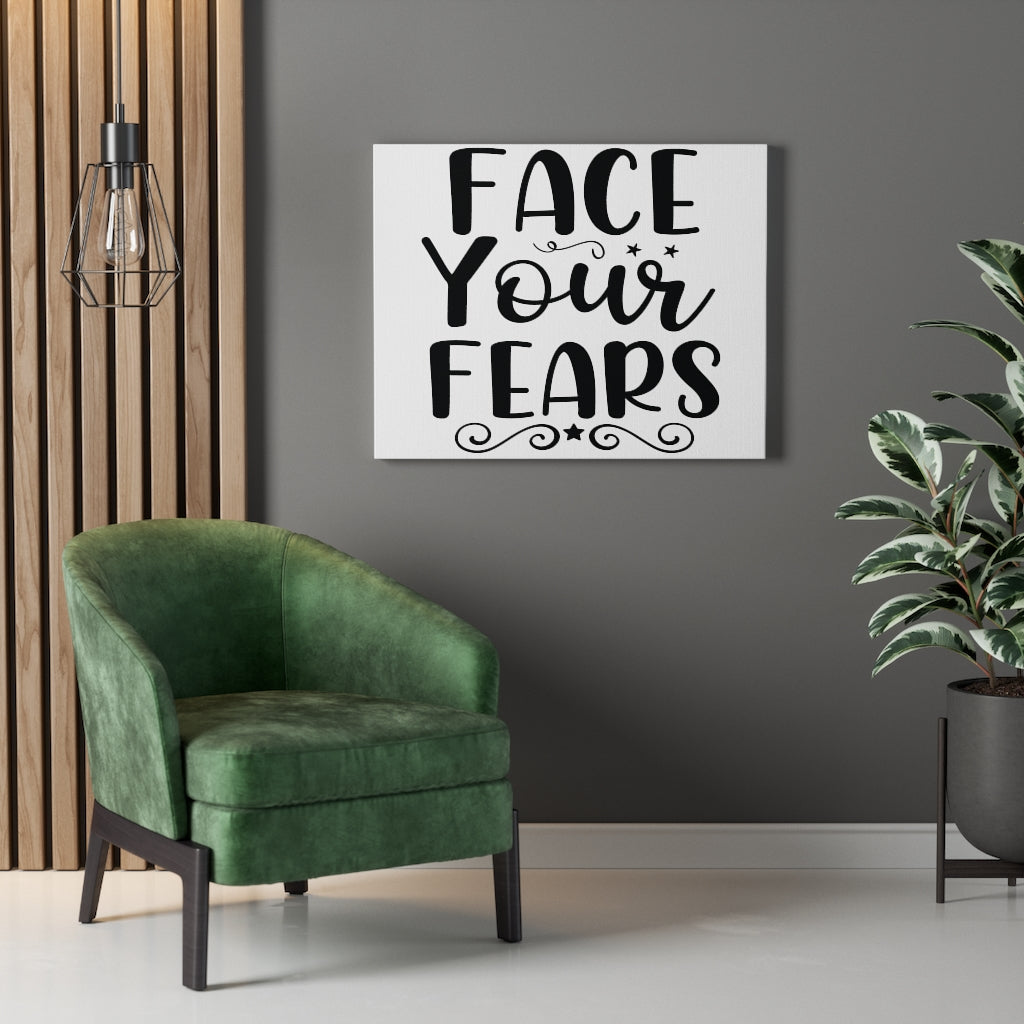 Scripture Walls Inspirational Wall Art Face Your Fears Plain Wall Art Motivation Wall Decor for Home Office Gym Inspiring Success Quote Print Ready to Hang Unframed-Express Your Love Gifts